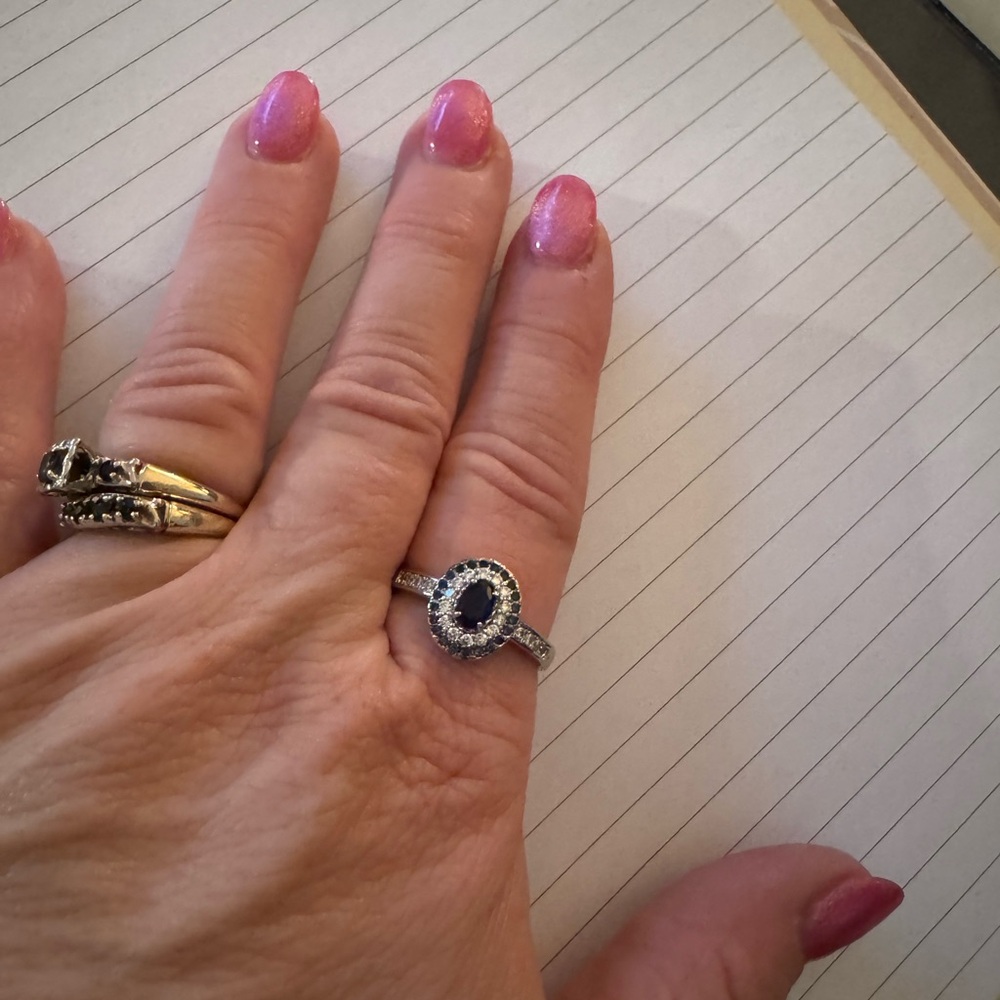 Elegant Silver and Blue Gemstone Ring